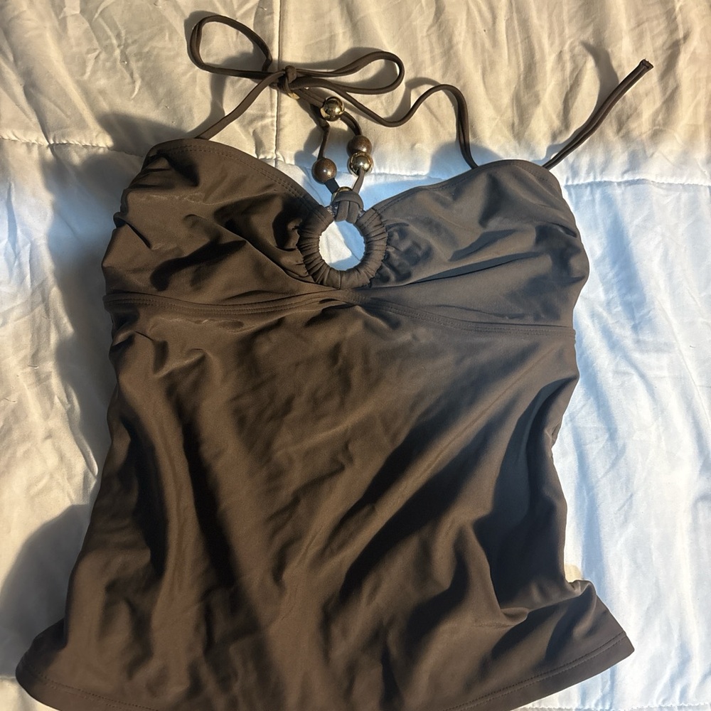 Elegant Brown Halter Top